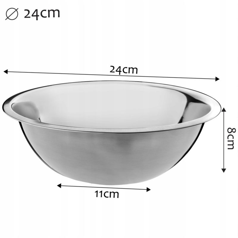 Miska KADAX Salaterka Nierdzewna Stalowa Do Sałatek 24cm 1szt.