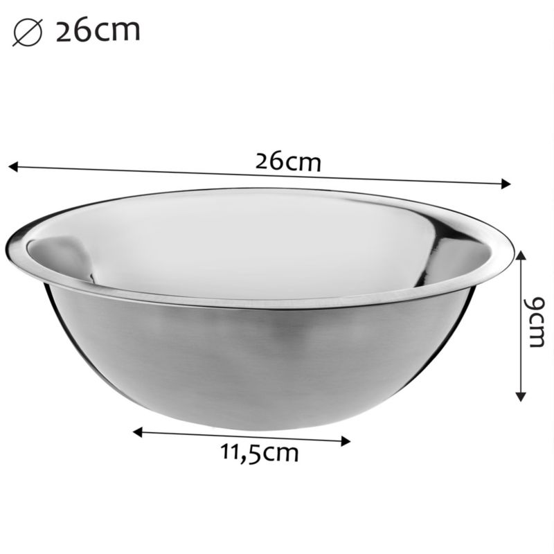 Miska KADAX Salaterka Nierdzewna Stalowa Do Sałatek 26cm 1szt.