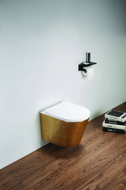 Miska WC  Corciano podwieszana Optimo Pro Gold Złoto-Biała 49 cm 1 szt.