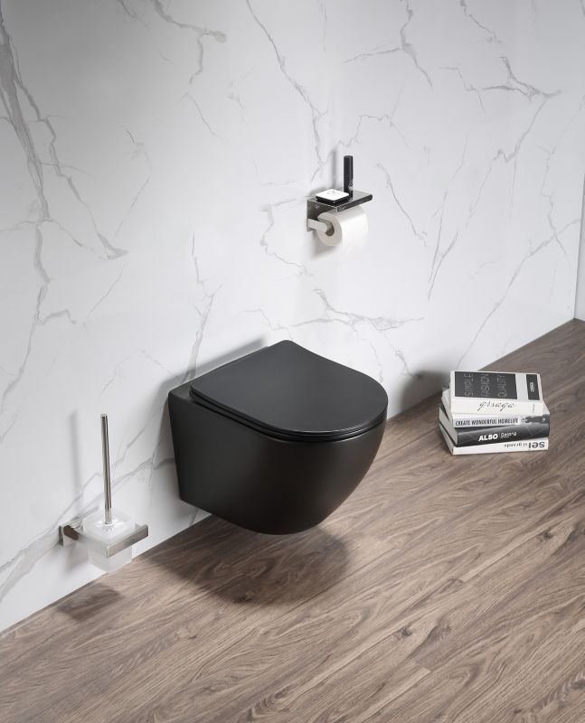 Miska WC Corciano wisząca Clarity Czarna Matowa 49 cm 1 szt.