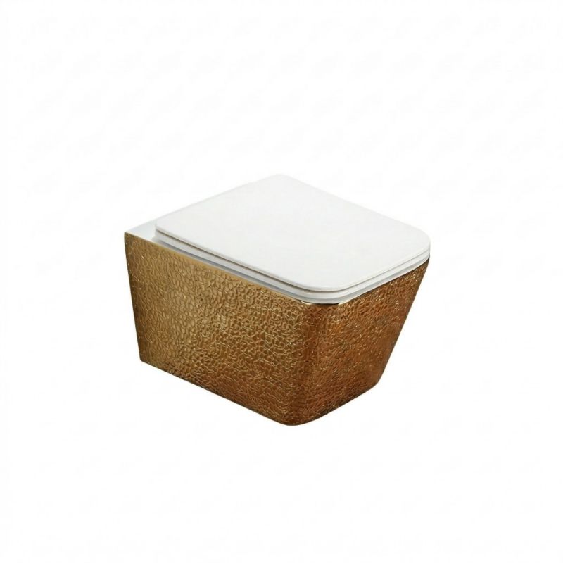 Miska WC Corciano wisząca Elegance Line Luxe Gold Złoto-Biała Strukturalna 52x35x35 cm 1 szt.