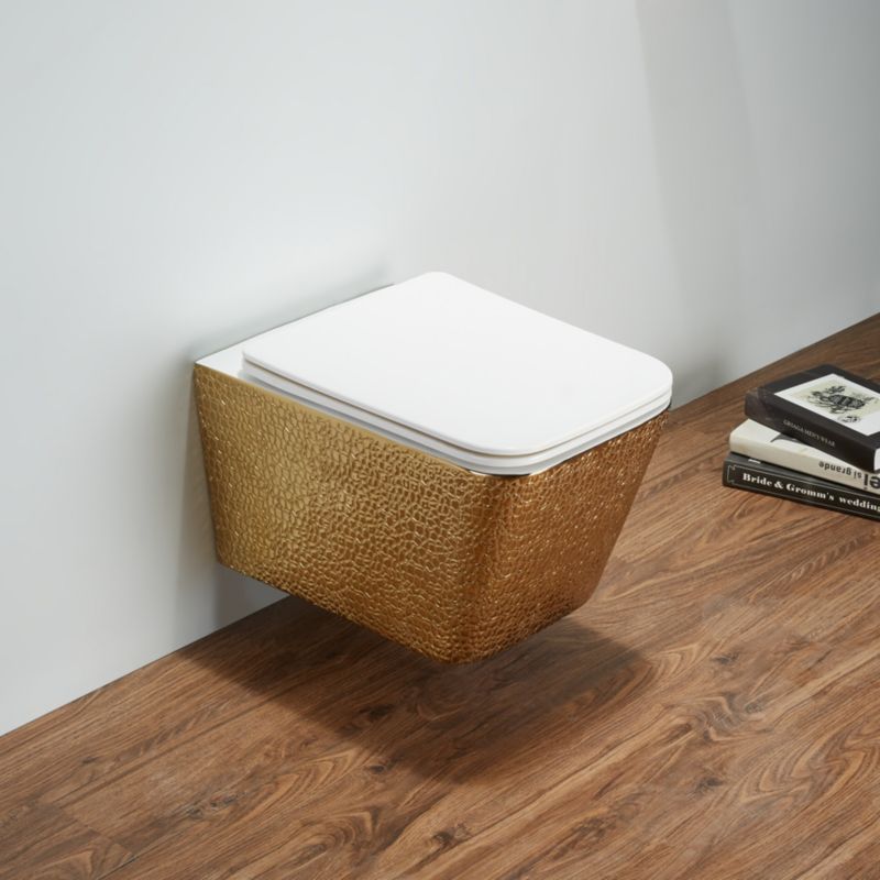 Miska WC Corciano wisząca Elegance Line Luxe Gold Złoto-Biała Strukturalna 52x35x35 cm 1 szt.