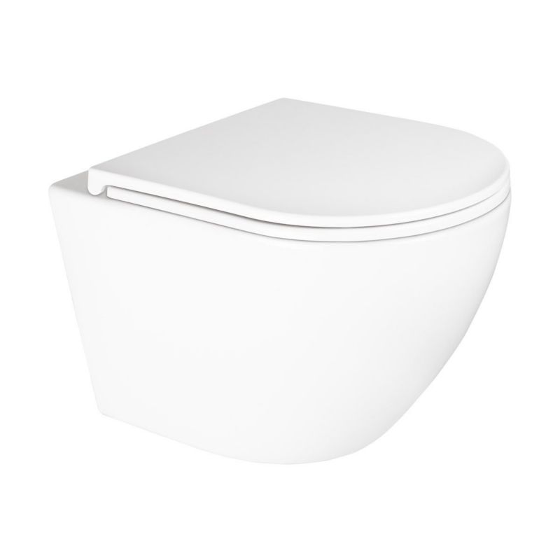 Miska WC Oltens Hamnes SilentWhirl bez kołnierza, powłoka SmartClean, biały, 1 szt.
