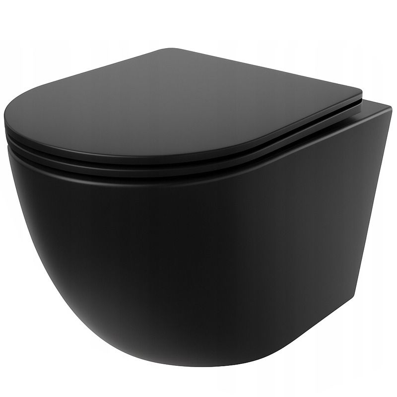 Miska wc Rebiko czarna rimless deska wolnoopadająca duroplast 1 szt.