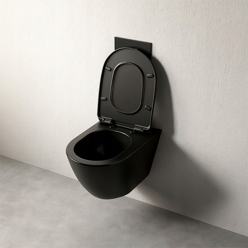 Miska wc Rebiko czarna rimless deska wolnoopadająca duroplast 1 szt.