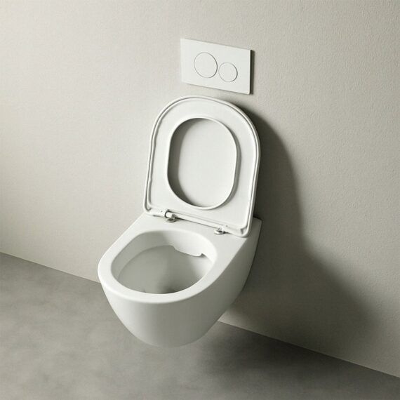 Miska WC Rebiko rimless deska wolnoopadająca duroplast wirowe spłukiwanie 49 cm 1 szt.