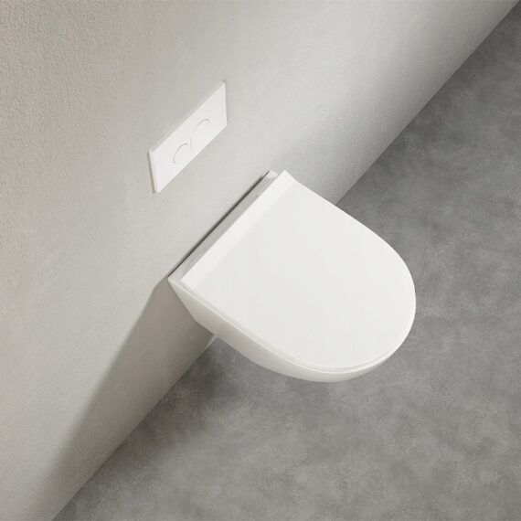 Miska WC Rebiko rimless deska wolnoopadająca duroplast wirowe spłukiwanie 49 cm 1 szt.