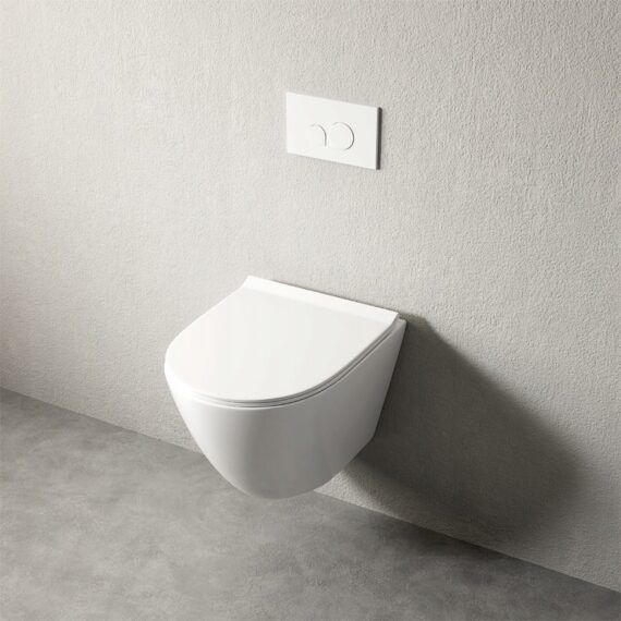 Miska WC Rebiko rimless deska wolnoopadająca duroplast wirowe spłukiwanie 49 cm 1 szt.