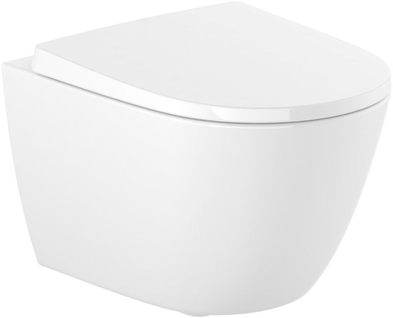 Miska WC Roca Ona Rimless wisząca z deską wolnoopadającą biała 1 szt.