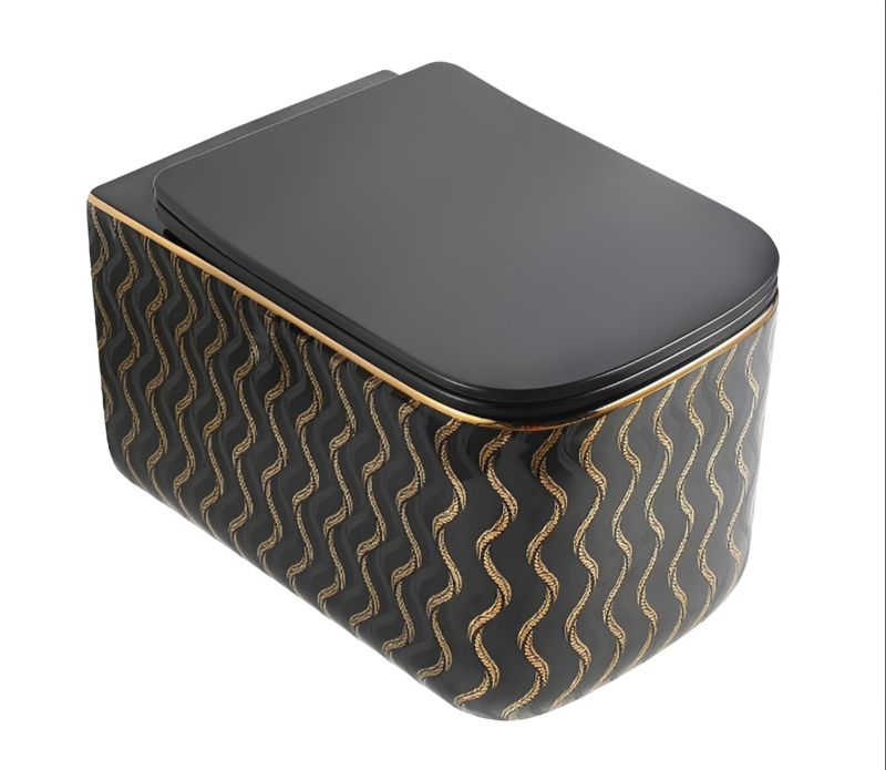 Miska WC wisząca Corciano Nexa 2 Midnight Gold Edition Czarno-Złota 51x34x35 cm 1 szt.