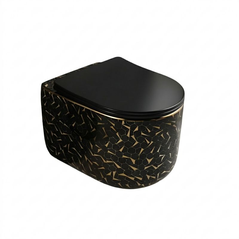 Miska WC Wisząca Corciano Nexa Midnight Gold Czarno-Złota Mozaika 52x37x30 cm 1 szt.