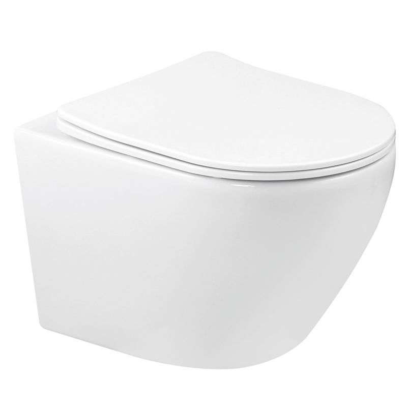 Miska wc wisząca Kerra Delos bezkołnierzowa biała z deską duroplast 1 szt.