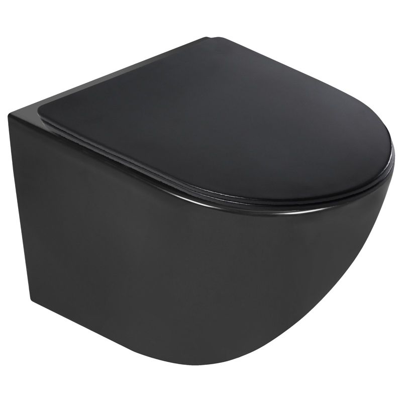 Miska wc wisząca Kerra Delos BLM bezkołnierzowa czarna z deską duroplast 1 szt.