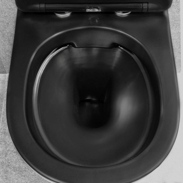 Miska wc wisząca Kerra Delos BLM bezkołnierzowa czarna z deską duroplast 1 szt.