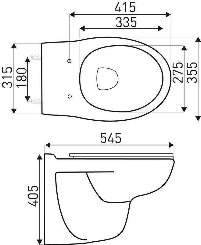 Miska wc wisząca Kerra Doris bezkołnierzowa biała z deską duroplast 1 szt.