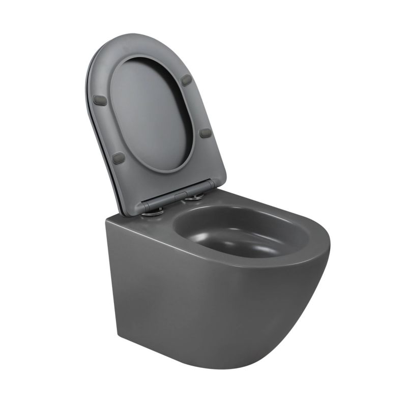 Miska WC Wisząca Musza Klozetowa Podwieszana System QFS INVENA Tavro Czarna 1 szt.