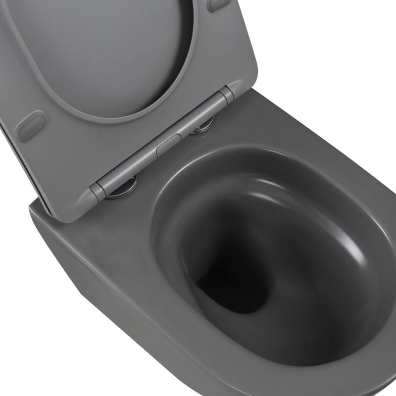 Miska WC Wisząca Musza Klozetowa Podwieszana System QFS INVENA Tavro Czarna 1 szt.