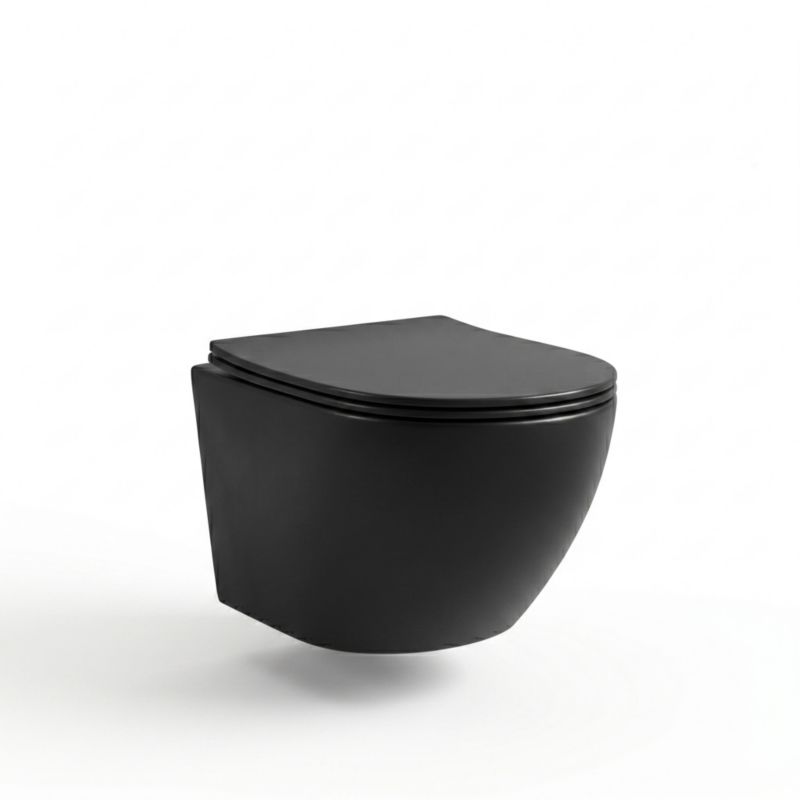Miska wc wisząca z deską wolnoopadającą duroplast Helmken 35103001B (Matowa Czarna), 1 szt