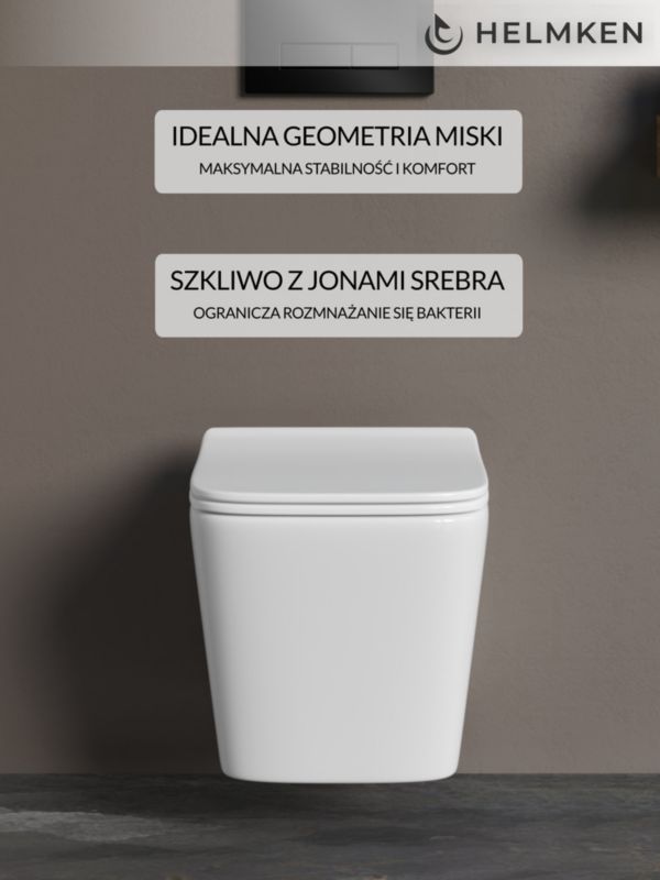 Miska wc wisząca z deską wolnoopadającą duroplast Helmken 35120001 (Biała), 1 szt