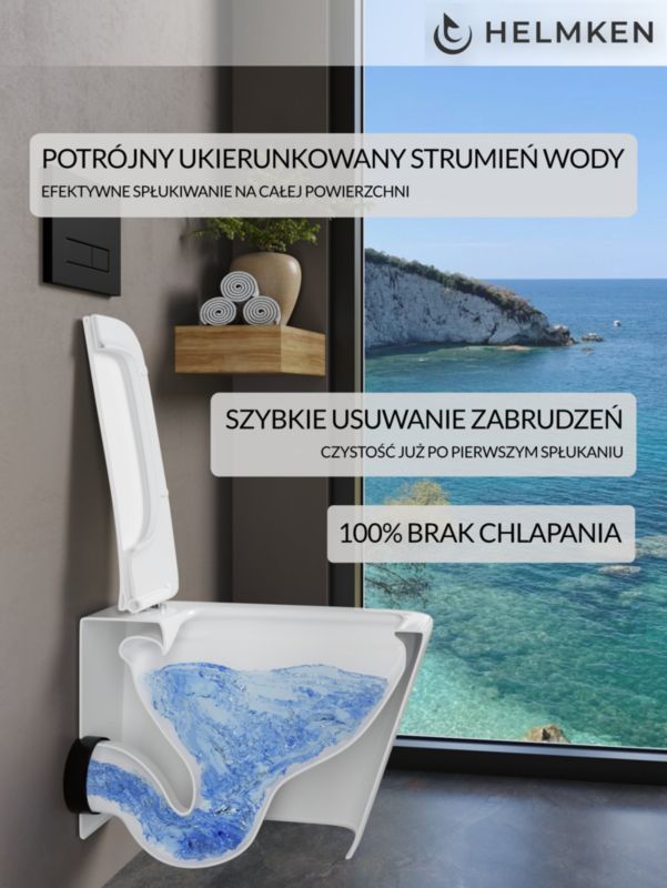 Miska wc wisząca z deską wolnoopadającą duroplast Helmken 35120001 (Biała), 1 szt