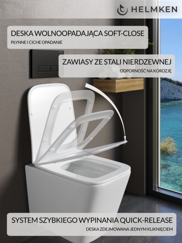 Miska wc wisząca z deską wolnoopadającą duroplast Helmken 35120001 (Biała), 1 szt