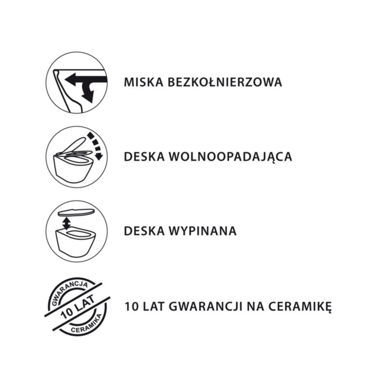 Miska WC wisząca Bravia bezkołnierzowa biała