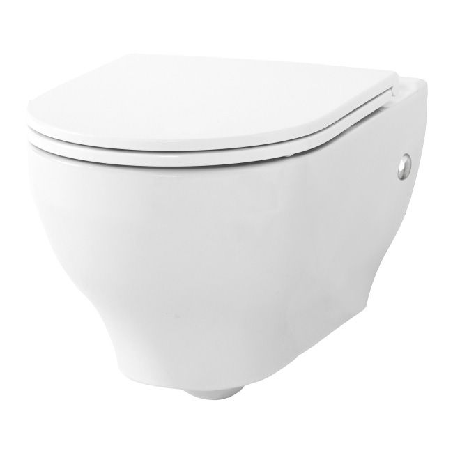 Miska WC wisząca GoodHome Cavally bezkołnierzowa z deską wolnoopadającą z duroplastu
