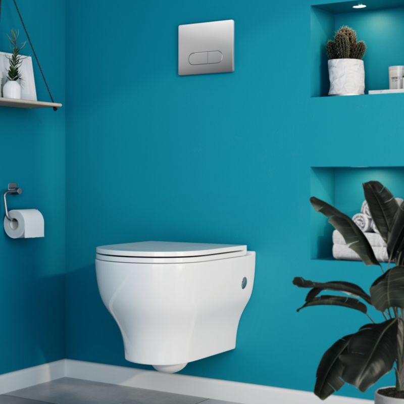 Miska WC wisząca GoodHome Cavally bezkołnierzowa z deską wolnoopadającą z duroplastu