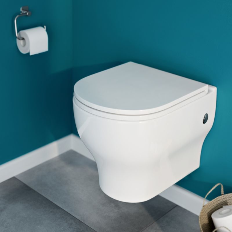 Miska WC wisząca GoodHome Cavally bezkołnierzowa z deską wolnoopadającą z duroplastu