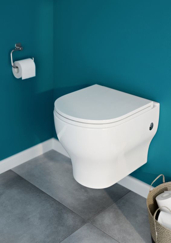 Miska WC wisząca GoodHome Cavally bezkołnierzowa z deską wolnoopadającą z duroplastu