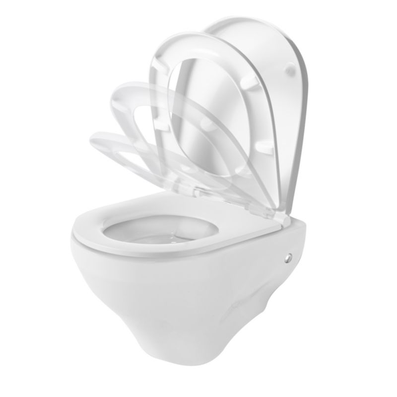 Miska WC wisząca GoodHome Cavally bezkołnierzowa z deską wolnoopadającą z duroplastu