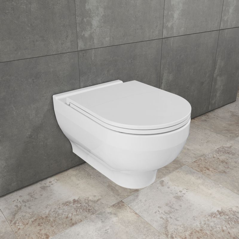 Miska WC wisząca GoodHome Cavally bezkołnierzowa z deską wolnoopadającą
