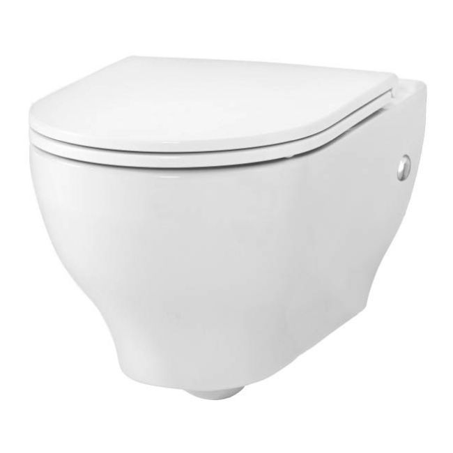 Miska WC wisząca GoodHome Cavally z deską wolnoopadającą biała