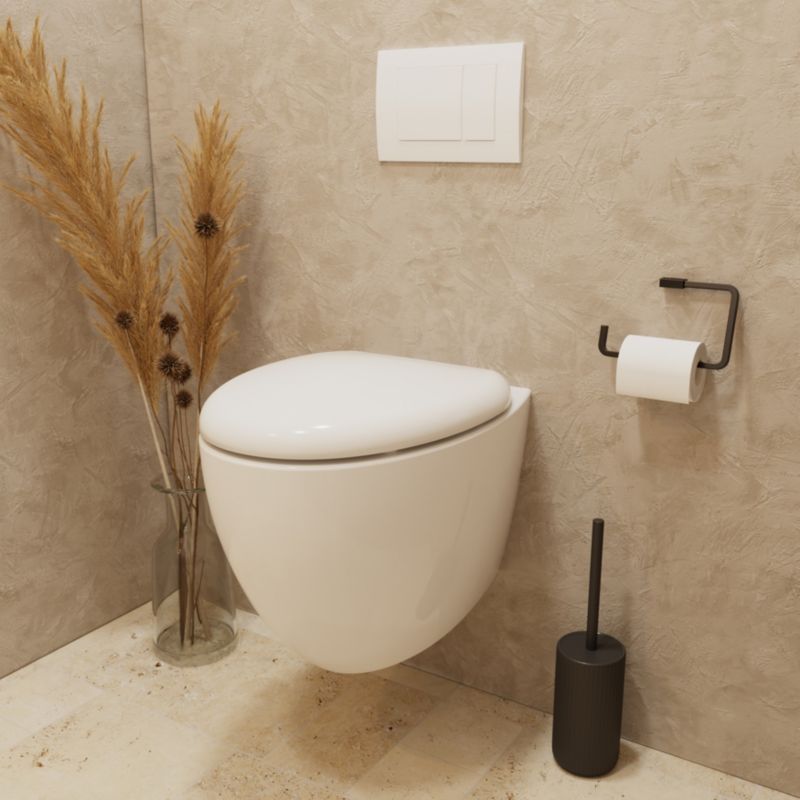 Miska WC wisząca GoodHome Kentia wirowa bezkołnierzowa z deską wolnoopadającą biała