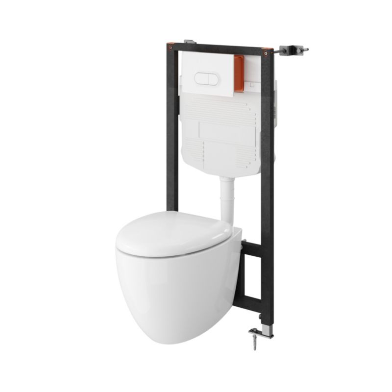 Miska WC wisząca GoodHome Kentia wirowa bezkołnierzowa z deską wolnoopadającą biała