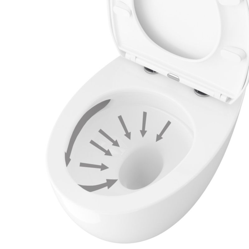 Miska WC wisząca GoodHome Kentia wirowa bezkołnierzowa z deską wolnoopadającą biała