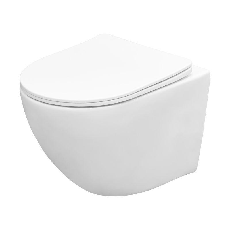 Miska WC wisząca Orinoco Calma bezkołnierzowa z deską wolnoopadającą z duroplastu