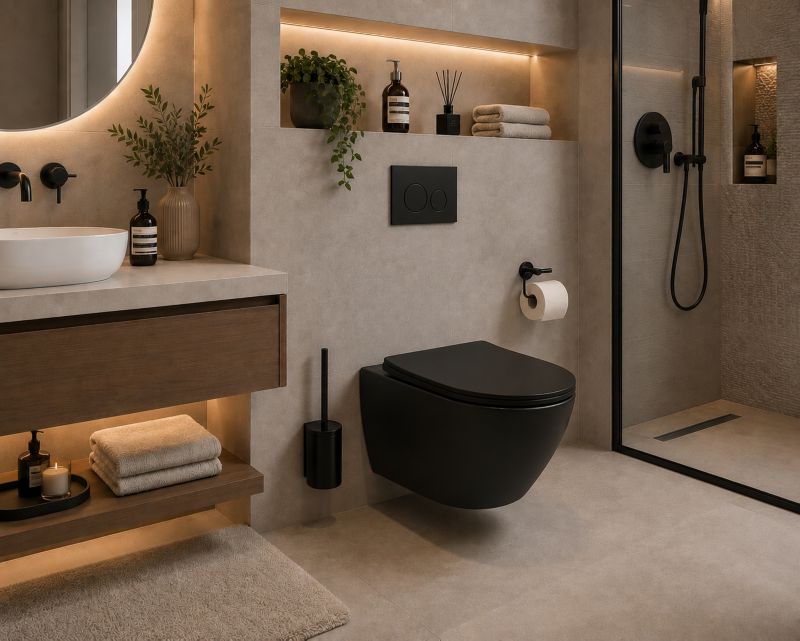 Miska WC wisząca Riviera bezkołnierzowa czarna