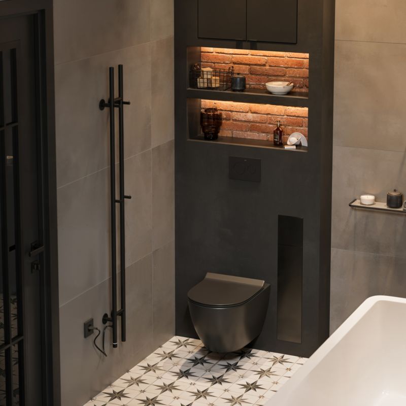 Miska WC wisząca Riviera bezkołnierzowa czarna