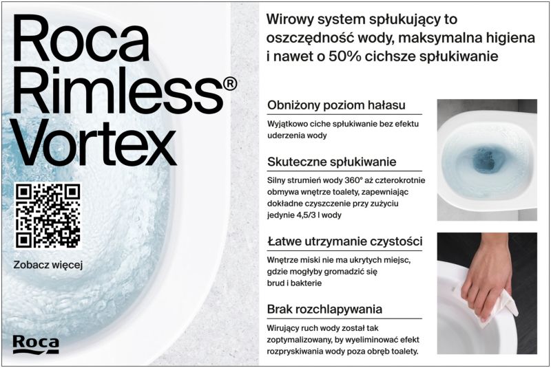 Miska WC wisząca Roca Talia wirowa bezkołnierzowa z deską wolnoopadającą z duroplastu