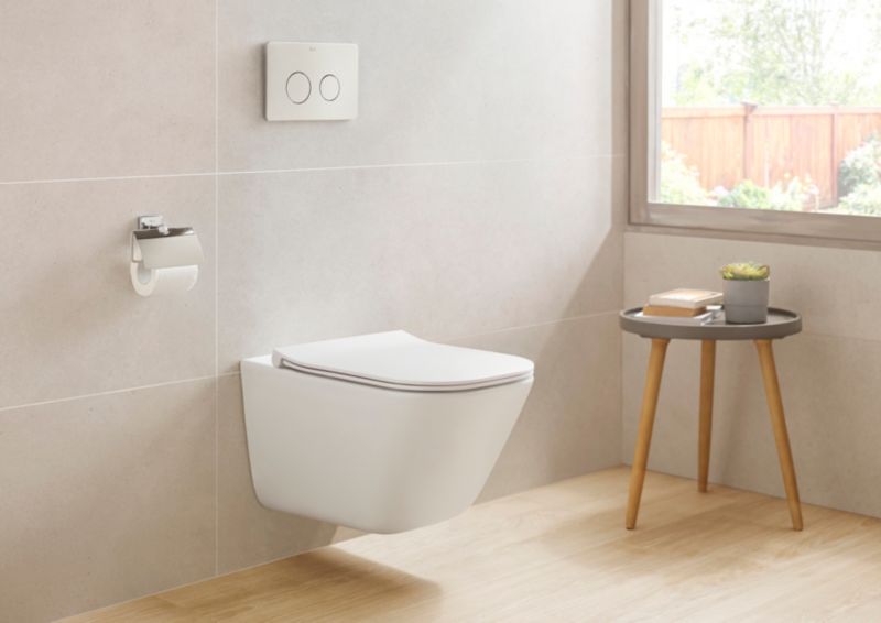 Miska WC wisząca Roca Zefir 48 cm bezkołnierzowa z deską wolnoopadającą biała