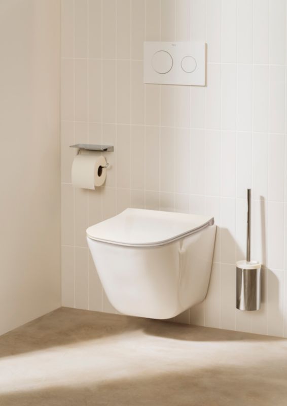 Miska WC wisząca Roca Zefir 48 cm bezkołnierzowa z deską wolnoopadającą biała