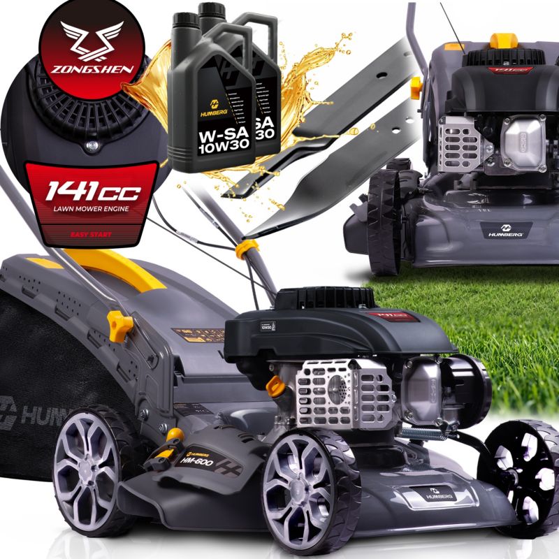 Mocna kosiarka spalinowa Humberg HM-600 z napędem 40cm Zongshen 141cc + olej model 2026 1szt.
