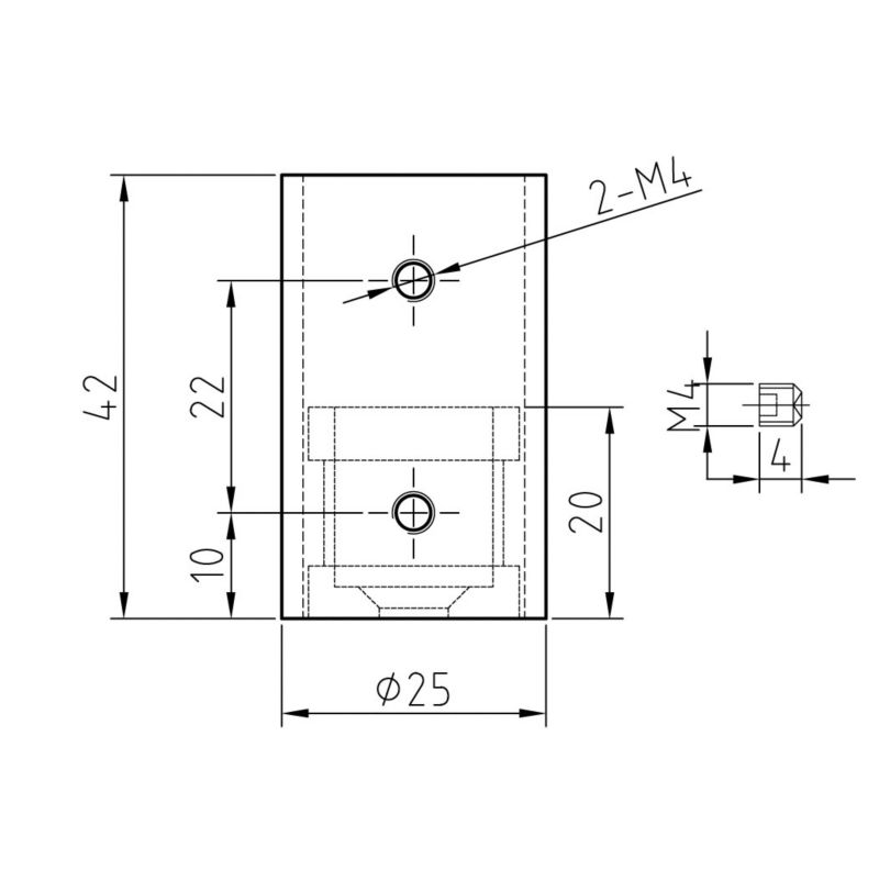 Mocowanie AVIS dla balustrady typu Harfa, dla rury fi20 mm, stal nierdzewna, RAL 9005, 1 szt.