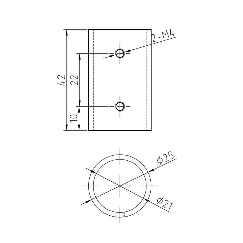 Mocowanie AVIS dla balustrady typu Harfa, dla rury fi20 mm, stal nierdzewna, RAL 9005, 1 szt.