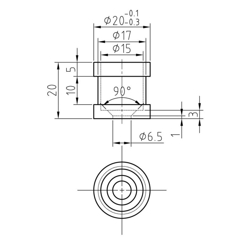 Mocowanie AVIS dla balustrady typu Harfa, dla rury fi20 mm, stal nierdzewna, RAL 9005, 1 szt.