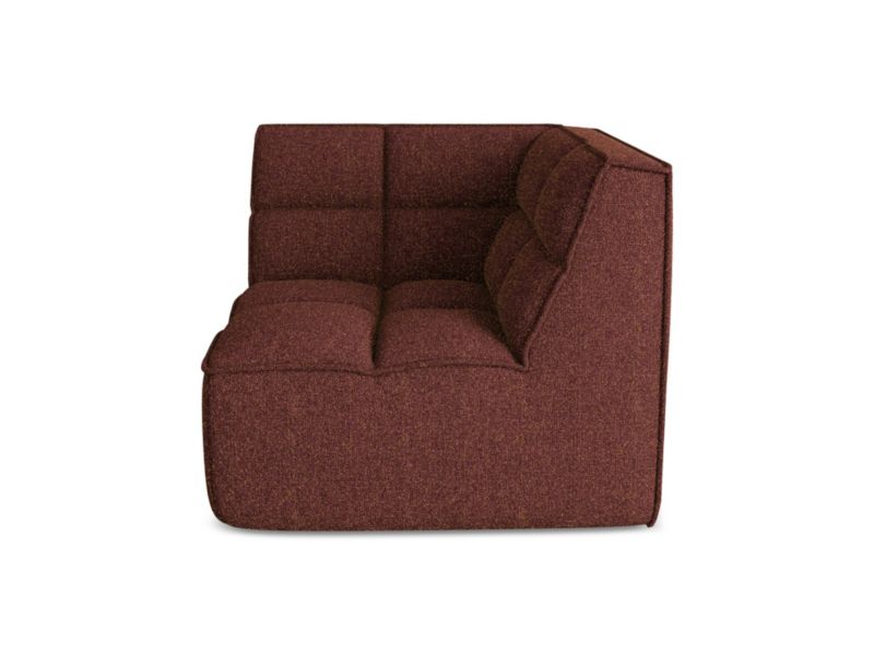 Moduł narożny Makamii Kalai z tkaniny strukturalnej 98x98 cm burgundowy 1 szt.
