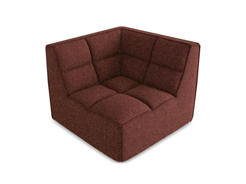 Moduł narożny Makamii Kalai z tkaniny strukturalnej 98x98 cm burgundowy 1 szt.