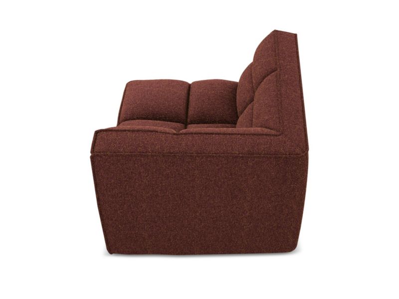 Moduł narożny Makamii Kalai z tkaniny strukturalnej 98x98 cm burgundowy 1 szt.