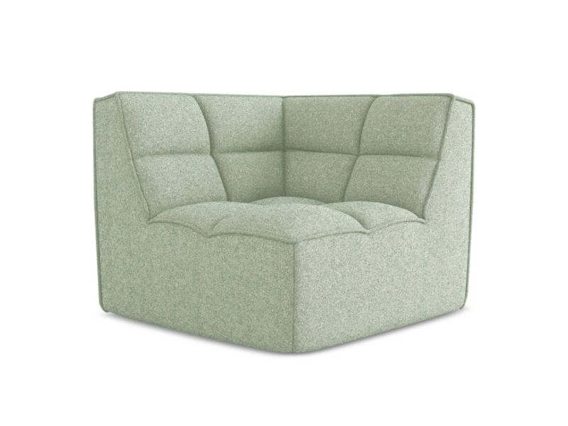 Moduł narożny Makamii Kalai z tkaniny strukturalnej 98x98 cm jasnozielony 1 szt.